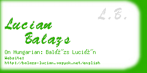 lucian balazs business card